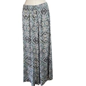 Mossimo Supply Co. Geometric Patterned Wide Leg Pants - Green,Yellow, Blk, Small